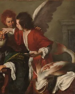 Tobias Curing His Father's Blindness by Bernardo Strozzi