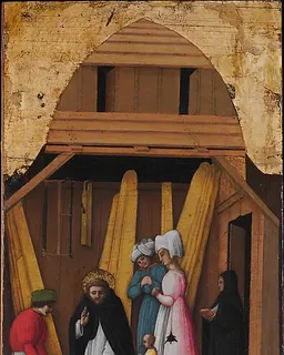 Saint Peter Martyr Healing the Leg of a Young Man by Antonio Vivarini