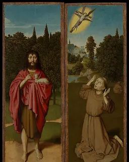 Saint John the Baptist; Saint Francis Receiving the Stigmata by Gerard David