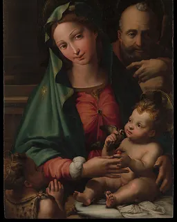The Holy Family with the Infant Saint John the Baptist by Perino del Vaga (Pietro Buonaccorsi)