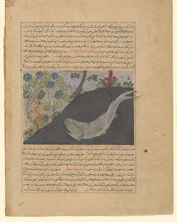 "Jonah and the Whale", Folio from a Majma' al-Tavarikh (Compendium of Histories) of Hafiz-i Abru by Hafiz-i Abru