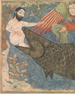 "Jonah and the Whale", Folio Probably from a Jami al-Tavarikh (Compendium of Chronicles) by Anonymous