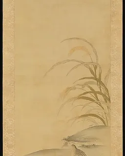 Quail and Millet by Kiyohara Yukinobu