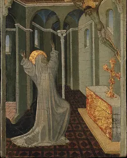 Saint Catherine of Siena Receiving the Stigmata by Giovanni di Paolo (Giovanni di Paolo di Grazia)