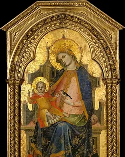 Madonna and Child Enthroned with Two Donors by Lorenzo Veneziano