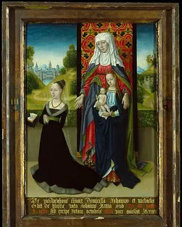 Virgin and Child with Saint Anne Presenting Anna van Nieuwenhove by Master of the Saint Ursula Legend
