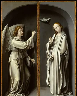 Archangel Gabriel; The Virgin Annunciate by Gerard David