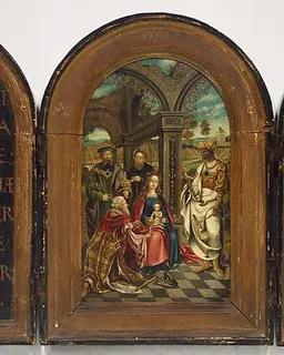 Adoration of the Magi by Imitator of Netherlandish (Antwerp Mannerist) Painter