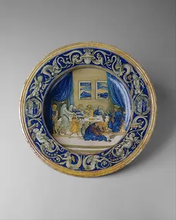 Armorial dish: Supper at the House of Simon the Pharisee by Maestro Giorgio Andreoli