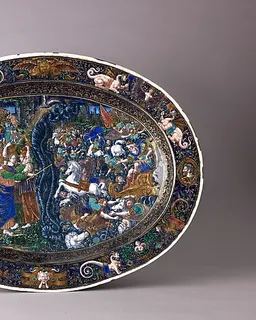 Dish: The Destruction of the Hosts of Pharaoh by Master IC (probably Jean Court)