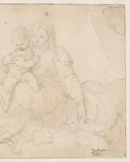 Madonna and Child Seated on a Cloud by Unknown