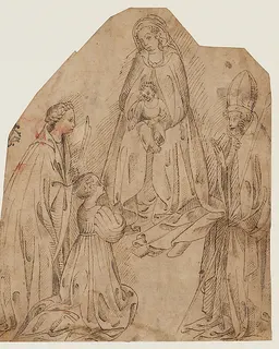 The Madonna and Child with a Female Martyr Saint, a Bishop Saint, and a Female Donor by Stefano da Verona (Stefano di Giovanni d'Arbosio di Francia)