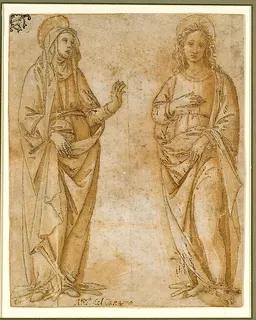 The Virgin and Saint John the Evangelist by Raffaellino del Garbo (also known as Raffaelle de' Capponi and Raffaelle de' Carli)