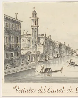 The Rio dei Greci, with the Ponte della Pieta in the Distance by Giacomo Guardi