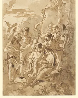 The Baptism of Christ (with a Woman Holding a Child Among the Spectators at the Right) by Giovanni Domenico Tiepolo