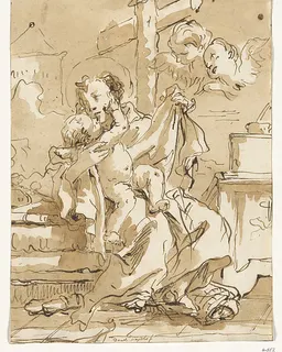 Saint Anthony of Padua with the Christ Child, in an Interior by Giovanni Domenico Tiepolo