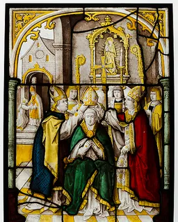 Glass Panel of Saint Nicholas by Jacob Cornelisz van Oostsanen
