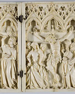 Diptych with the Glorification of the Virgin and the Crucifixion by Anonymous