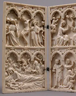 Diptych with Scenes from the Lives of Jesus and Mary by Anonymous