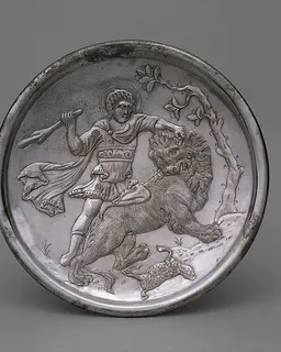 Plate with David Slaying a Lion by Anonymous