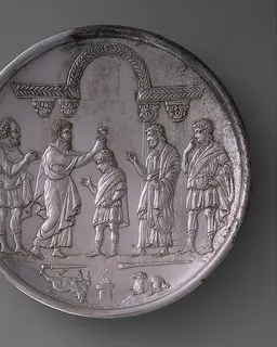Plate with David Anointed by Samuel by Anonymous