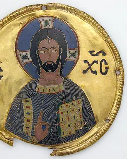 Medallion with Christ from an Icon Frame by Anonymous