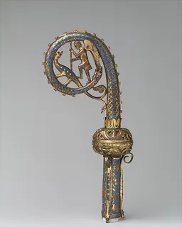 Head of a Crozier with Saint Michael Slaying the Dragon by Anonymous