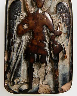 Two-Sided Pendant with the Archangel Michael and Daniel in the Lion’s Den by Anonymous