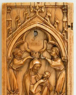 Leaf from a Diptych with the Virgin and Child and Angels by Anonymous
