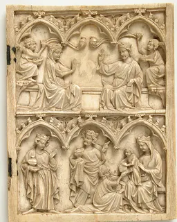 Right Wing of a Diptych with Coronation of the Virgin and Adoration of the Magi by Anonymous
