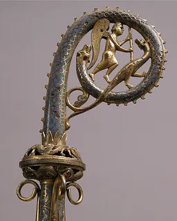Crozier Head with Saint Michael Slaying the Dragon by Anonymous