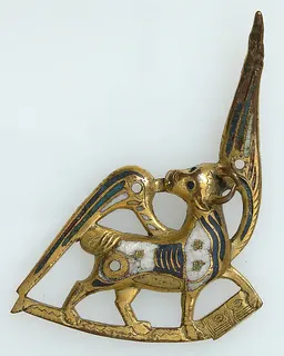 The Ox of Saint Luke (one of two appliqués from a book cover) by Anonymous