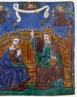 Plaque with God The Father Blessing The Virgin by Workshop of the Master of the High Foreheads