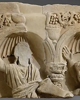 Fragment of a Marble Tomb Relief with Christ Giving the Law by Anonymous