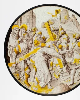 Roundel with Christ Carrying the Cross with Saint Veronica by Anonymous