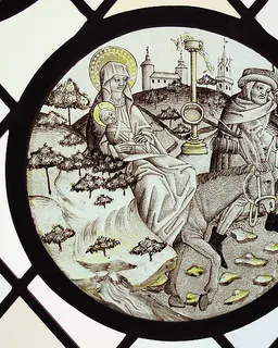 Roundel with the Flight into Egypt by Anonymous