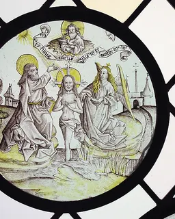 Roundel with the Baptism of Christ by Anonymous