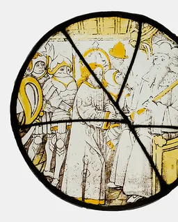 Roundel with Christ before Pilate by Anonymous