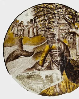 Roundel with Tobias Drawing the Fish from the Water by Anonymous