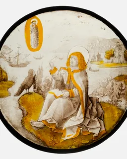 Roundel with Saint John on Patmos by Anonymous