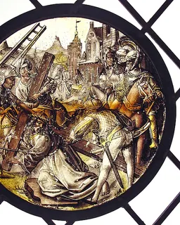 Roundel with Christ Bearing the Cross by Anonymous