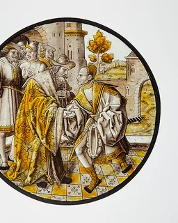 Roundel with Return of the Prodigal Son by Anonymous