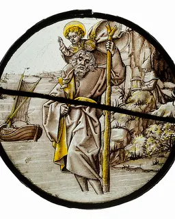 Roundel with Saint Christopher by Anonymous
