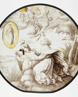 Roundel with Saint John on Patmos with Apocalyptic Vision by Dirck Vellert