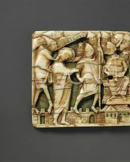 Plaque with Christ Before the High Priest Caiaphas by Anonymous