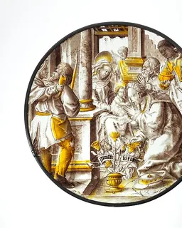 Roundel with Adoration of the Kings by Anonymous