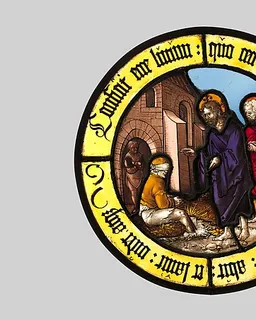 Roundel with Christ Healing the Blind Man by Hirschvogel Workshop
