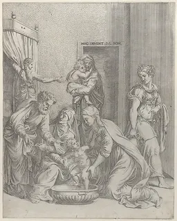 The Holy Family by Battista Angolo del Moro