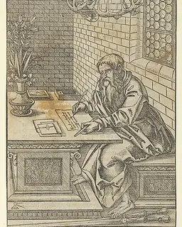Paul, from "The Four Evangelists and Three Apostles Sitting in Rooms" by Lucas Cranach the Younger