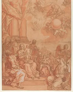The Virgin and Child with Saints and Angels, and God the Father in the Sky by Johann Lorenz Haid